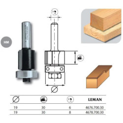 Mèche affleureuse droite Ø19 mm queue 8 mm – Leman