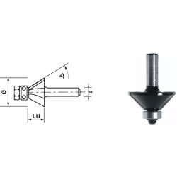 Mèche à chanfreiner Leman Ø45mm avec guide - Angle 45°