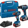 Pack 2 machines Bosch GSR 18V-55 + GDX 18V-200 + 1 chargeur et 2 batteries 18V - 4Ah