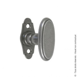Bouton simple Corrèze Bouvet époxy gris sur platine entraxe 43 mm carré 7 mm