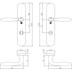 Ensemble Nevers Bouvet époxy gris H240 mm condamnation