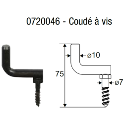 Goujon à visser coudé Torbel Epoxy noir 8 × 50 – réf. 720046