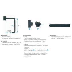 Arrêt de volet universel maxi Torbel noir L 180 mm – réf. 9470776