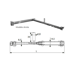 Bras de projection Torbel Zing Blanc 500 mm – Droite et Gauche
