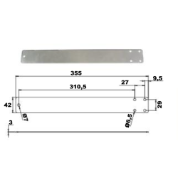 Contre-plaque aluminium Torbel 355X40X3 compatible Verouilvolet Ø14 mm