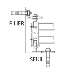 Jeu de pivots Torbel PIEM1030 à cheviller pour tube 30×30 mm