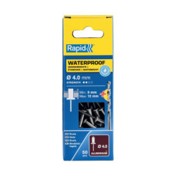 Rivets étanches Rapid aluminium Ø3.2 à Ø4.8 mm – Boîte 50 pcs