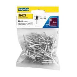 Rivets standard Rapid aluminium/acier Ø3.2 à Ø4.8 mm – Sachet 100 pcs