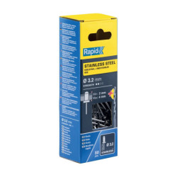 Rivets inoxydables Rapid AISI304 Ø3.2 à Ø4.8 mm – Boîte 50 pcs