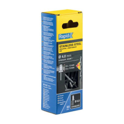 Rivets inoxydables Rapid AISI304 Ø3.2 à Ø4.8 mm – Boîte 50 pcs