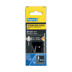 Rivets inoxydables Rapid AISI304 Ø3.2 à Ø4.8 mm – Boîte 50 pcs