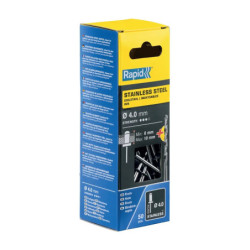 Rivets inoxydables Rapid AISI304 Ø3.2 à Ø4.8 mm – Boîte 50 pcs