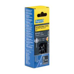 Rivets inoxydables Rapid AISI304 Ø3.2 à Ø4.8 mm – Boîte 50 pcs