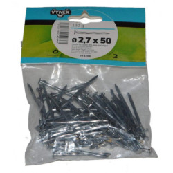 Pointes torsadées Vynex Ø2.4 et Ø2.7 mm – 40 à 50 mm
