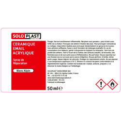 Kit réparation sanitaire SoloPlast blanc Alpin – Émail & acrylique