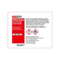 Pinceau retouche sanitaire Soloplast Blanc Alpin 12 ml