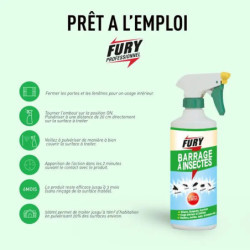 Fury Barrière tous insectes 500 ml – Protection 6 mois intérieur/extérieur