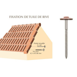 Kit vis inox cuivrée Faynot 4,5x65 + rondelle vulca Ø20