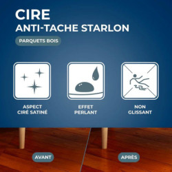 Cire anti-tache Starwax bois foncé 1 L pour parquets cirés