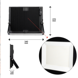 Projecteur LED Tibelec 200 W IP65 – 24 000 lm pour extérieur